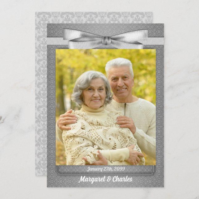 60th Diamond Wedding Anny Photo Party Invitation (Front/Back)