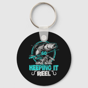60th Fishing Funny Birthday Shirt Fisherman Keepin Keychain