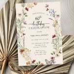60th Floral Birthday Invitation<br><div class="desc">This stylish & elegant 60th birthday invitation features gorgeous hand-painted watercolor wildflowers arranged as a lovely wreath perfect with an elegant hand-lettered script. Find matching items in the Boho Wildflower Wedding Collection.</div>