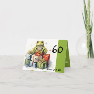 60th Frog Holiday Birthday Invitation