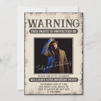 60th Fun Retro Vintage Sixty and Fabulous Birthday Invitation