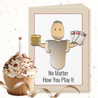 60th Funny Poker Gambling Birthday Card for Him
