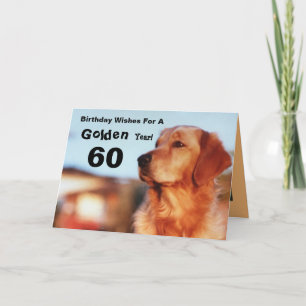 60th Golden Year Birthday Golden Retriever Card