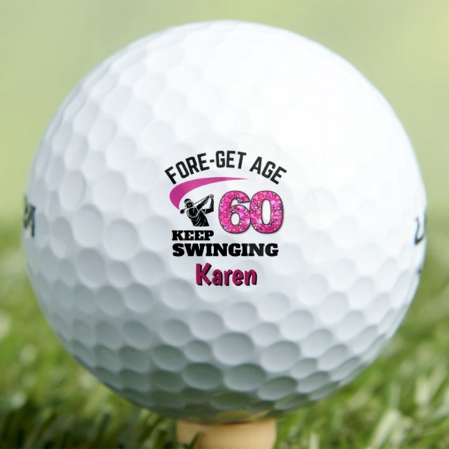 60th Golfer Gift for Sister - Keep Swinging Golf Balls (Creator Uploaded)