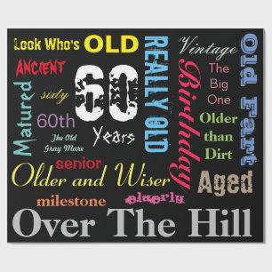60th Happy Birthday in a Large Graffiti Design Wrapping Paper