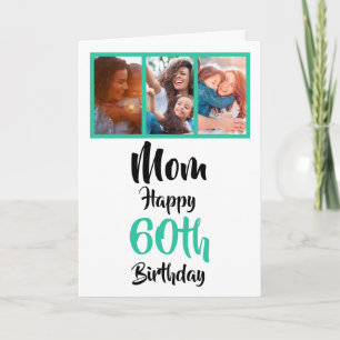60th happy birthday Mom photo collage Card