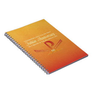 60th Jubilee Anniversary Nun Pax Cross, Orange Notebook