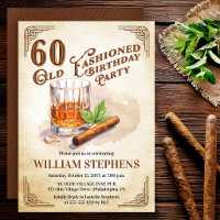 60th Old Fashioned Whiskey Cigar Birthday Party