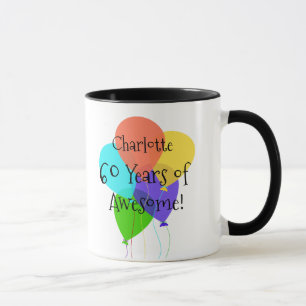 60th or Any Age Personalized Name Birthday Gift Mug