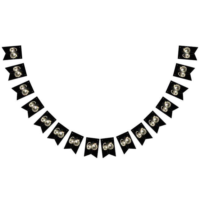 60th Party Sparklers On Black  Bunting Flags (All)
