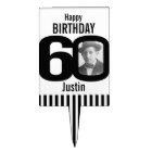 60th photo birthday cake topper