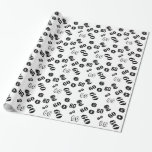 60th sixtieth birthday personalize age wrapping paper<br><div class="desc">Black and white wrapping paper for adults parties. Wrap their gifts in this age covered pattern which is perfect for all birthdays as it may be personalized</div>