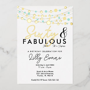 60th surprise birthday party invitation elegant 