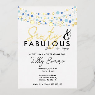 60th surprise birthday party invitation elegant