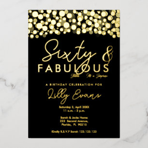 60th surprise birthday party invitation elegant 