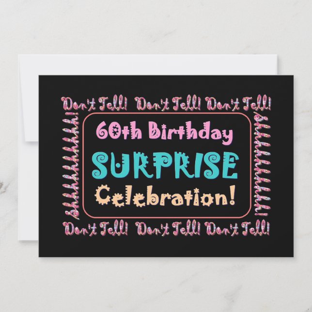 60th SURPRISE Birthday Party Invitation Template (Front)