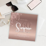 60th Surprise Glitter Pink Birthday Party Invitation<br><div class="desc">Celebrate big with this glamourous glitter birthday invitation!</div>