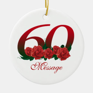 60th template ceramic ornament