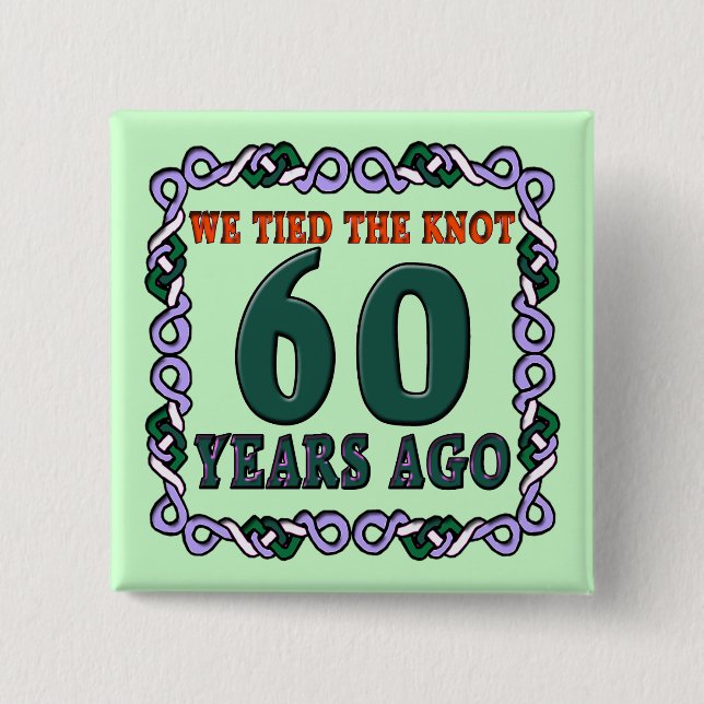 60th Wedding Anniversary Button (Front)