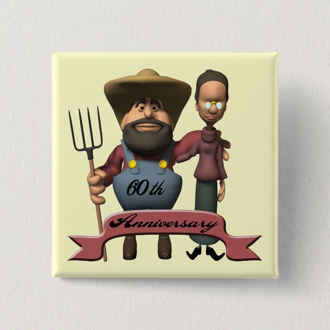 60th Wedding Anniversary Button (Front)