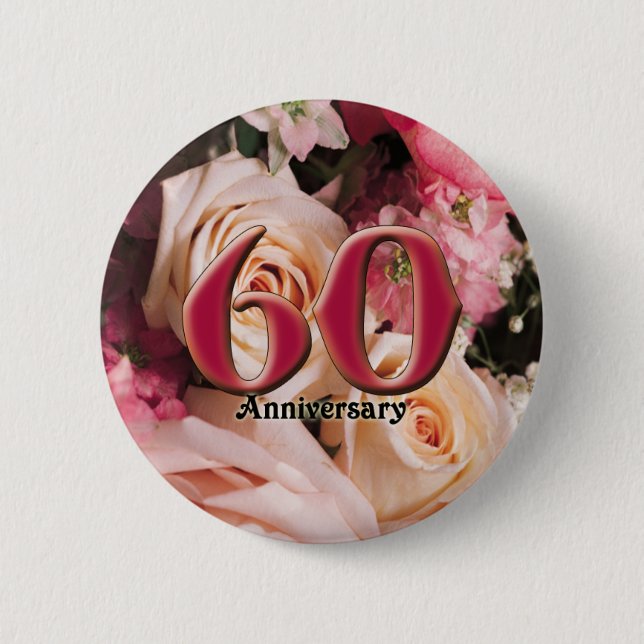60th Wedding Anniversary Button (Front)