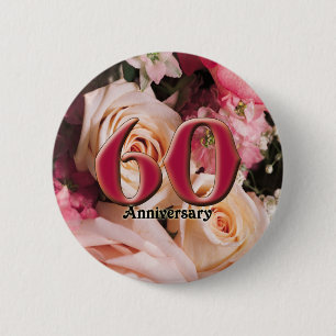 60th Wedding Anniversary Button
