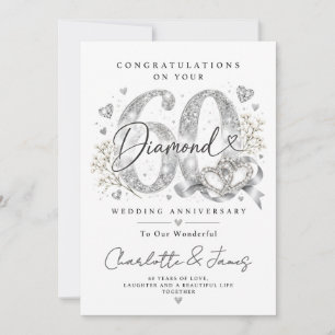 60th Wedding Anniversary   Diamond Anniversarry Holiday Card