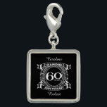 60th wedding anniversary diamond crest charm<br><div class="desc">A romantic design to celebrate your 60th year of marriage. If you would like any help customizing this design please contact me, their is an ask this designer button, just below this text. This sixtieth, 60 years wedding anniversary crest has the text diamond as that is the traditional gift for...</div>