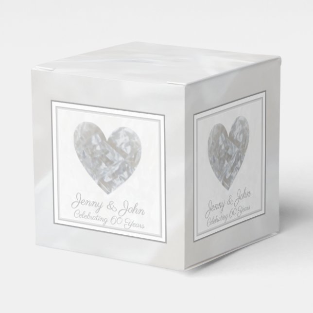 60th Wedding Anniversary diamond heart Favor Box (Front Side)