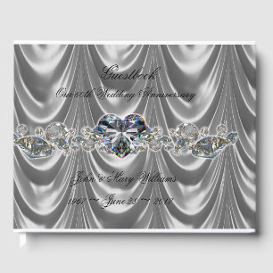 60th Wedding Anniversary Diamond Heart Guest Book