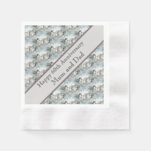 60th Wedding Anniversary Diamond   Napkin