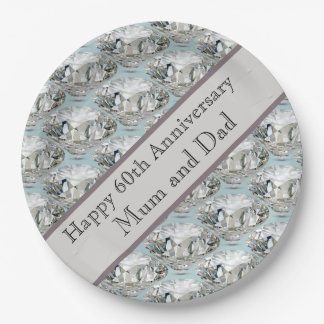 60th Wedding Anniversary Diamond Paper Plate