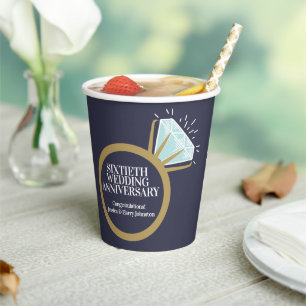 60th wedding anniversary diamond ring fun facts paper cups