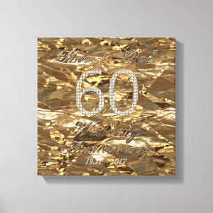 60th Wedding Anniversary Diamond Wedding Parents Canvas Print