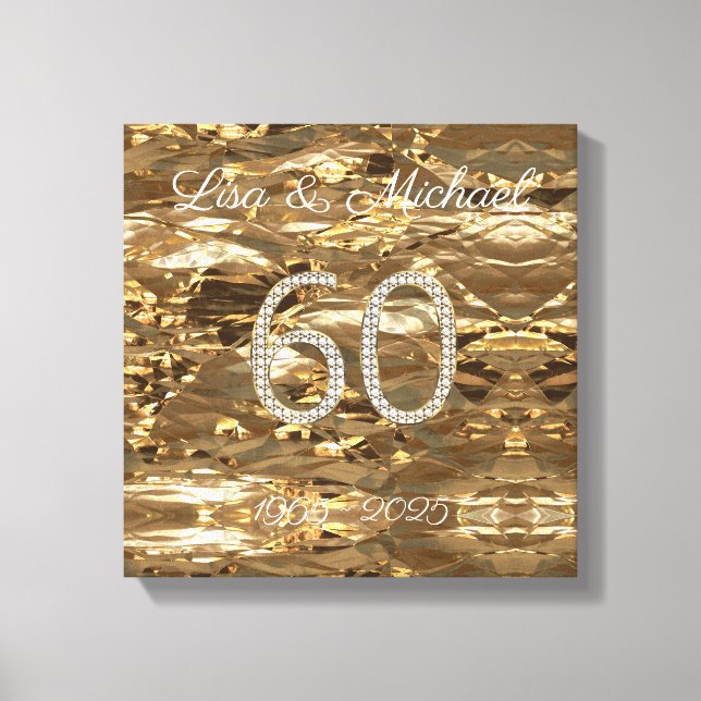 60th Wedding Anniversary Diamond Wedding Parents Canvas Print (Front)