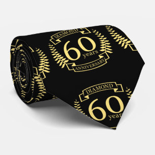 60th Wedding ANNIVERSARY diamond yellow Tie