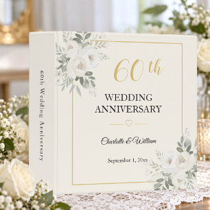 60th wedding anniversary floral greenery binder