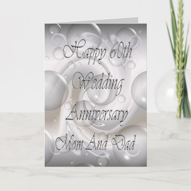 60th Wedding Anniversary For Mom And Dad Card (Front)