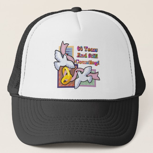 60th wedding anniversary gw trucker hat (Front)