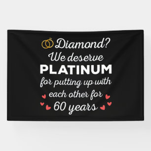 60th Wedding Anniversary I - Diamond Funny Couple Banner