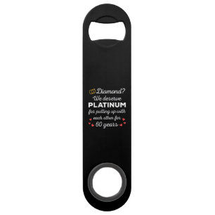 60th Wedding Anniversary I - Diamond Funny Couple Bar Key