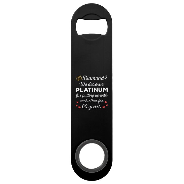60th Wedding Anniversary I - Diamond Funny Couple Bar Key (Front)