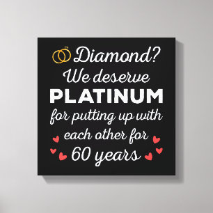 60th Wedding Anniversary I - Diamond Funny Couple Canvas Print