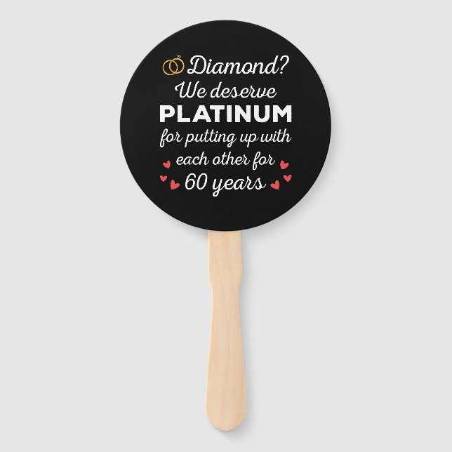 60th Wedding Anniversary I - Diamond Funny Couple Hand Fan (Front)