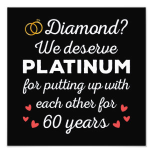 60th Wedding Anniversary I - Diamond Funny Couple Photo Print