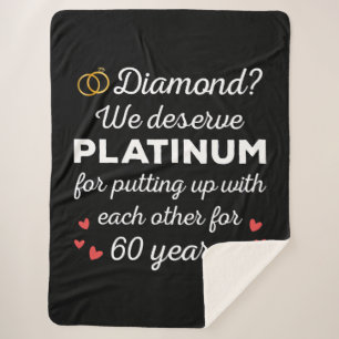 60th Wedding Anniversary I - Diamond Funny Couple Sherpa Blanket