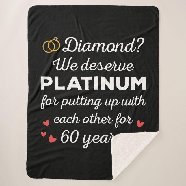 60th Wedding Anniversary I - Diamond Funny Couple Sherpa Blanket (Front)