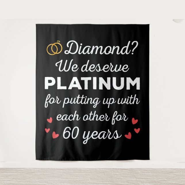 60th Wedding Anniversary I - Diamond Funny Couple Tapestry (Front)