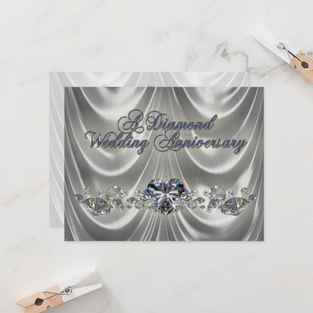 60th Wedding Anniversary Invitation Card (Front/Back In Situ)