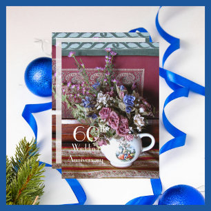 60th Wedding Anniversary Invitation Vintage Teapot